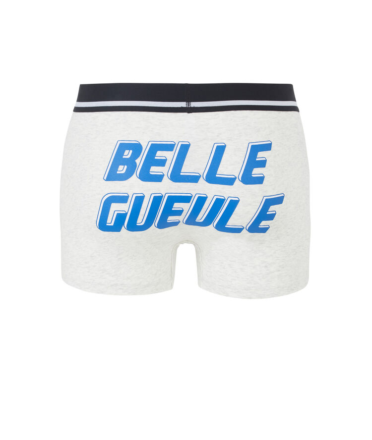Bóxer de algodón con mensaje bellegueuliz gris claro.